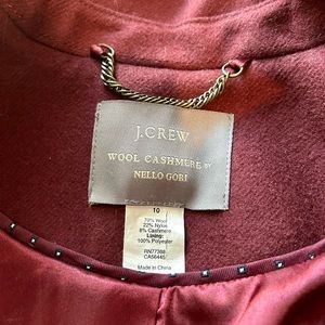 J. Crew Wool & Cashmere by Nello Gori Trench Coat